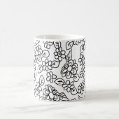 Mug Dessin floral noir et blanc (Centre)