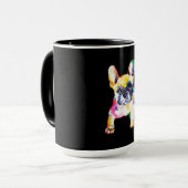 Mug Dessin Français Bulldog original aquarelle (Devant gauche)