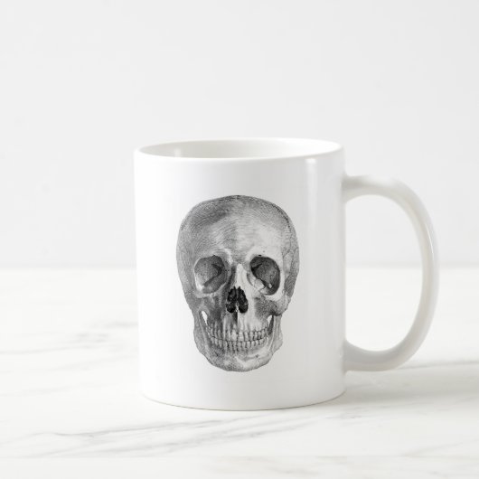 Mug Dessin frontal de vue d'un crâne humain (Droite)