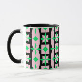 Mug Dessin géométrique vert, rose et noir (Gauche)