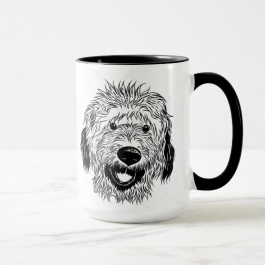 Mug Dessin illustré de Goldendoodle (Droite)