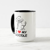 Mug Dessin illustré de Goldendoodle (Devant gauche)