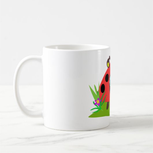 Mug Dessin Ladybug Bow and Flowers (Gauche)