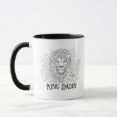 Mug Dessin Lion avec Fleurs Roi Papa, Père Boho (Gauche)