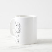 Mug Dessin minimaliste moderne d'un chien en ligne (Devant gauche)
