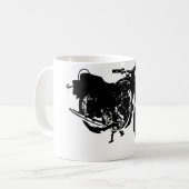 Mug Dessin noir et blanc de moto (Devant gauche)