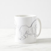 Mug Dessin original 3 Cheval Année Zodiac Anniversaire (Devant droit)