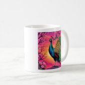 Mug Dessin Paon Majestueux (Devant droit)