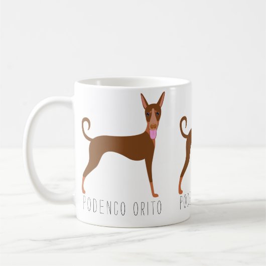 Mug Dessin personnalisable Podenco Orito Chien (Gauche)