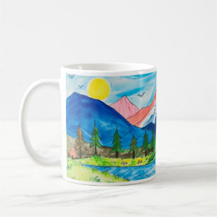 Mug Dessin Simple De Montagne Par Enfant