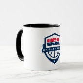 Mug dessin subtil du drapeau américain tissé (Devant gauche)