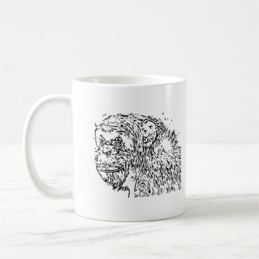 Mug Dessin sur le chimpanzé (Gauche)