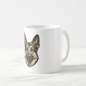 Mug Dessin vectoriel de chien de berger à gravure vint (Devant droit)