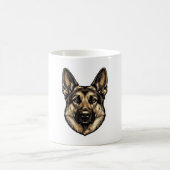 Mug Dessin vectoriel de chien de berger à gravure vint (Centre)