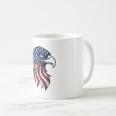 Mug Dessin vectoriel de drapeau d'aigle patriotique po (Devant droit)