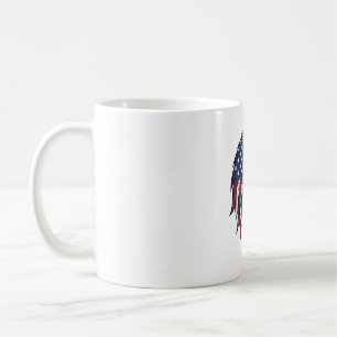 Mug Dessin vectoriel de drapeau d'aigle patriotique po