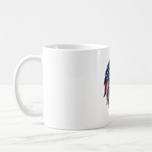 Mug Dessin vectoriel de drapeau d'aigle patriotique po (Gauche)