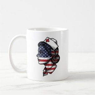 Mug Dessin vectoriel de profil d'infirmière avec drape