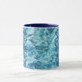 Mug Dessin Vintage Graphique Blue Sea Waves & Octopus (Centre)