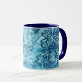 Mug Dessin Vintage Graphique Blue Sea Waves & Octopus (Devant droit)