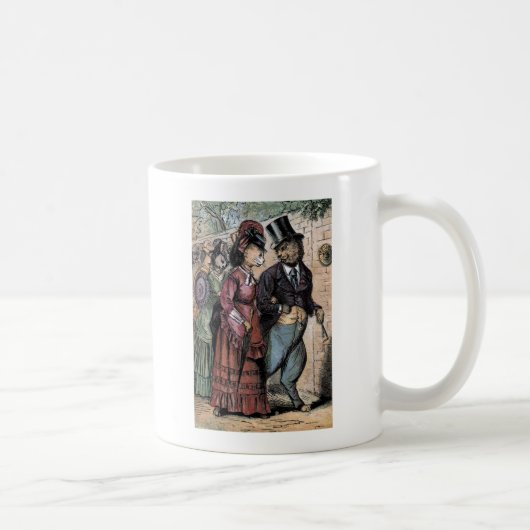 Mug Dessin vintage : Un couple de chat (Droite)