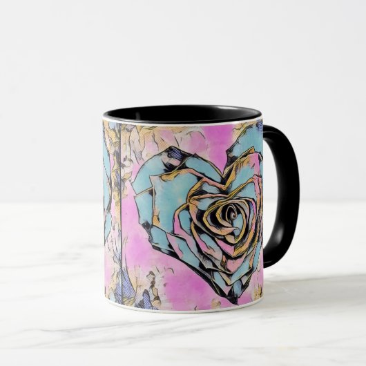 Mug Dessin Whimsical joli coeur coloré (Devant droit)