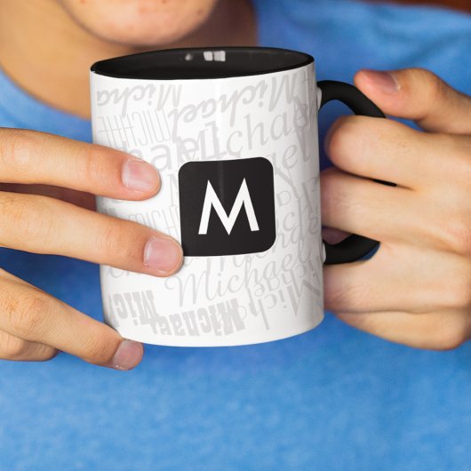 Mug dessinez votre propre nom cool blk.