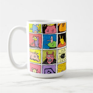 Mug Dessins carrés de visages étranges bizarres de des