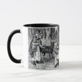Mug Dessins vintage du Petit Chaperon Rouge en noir et (Gauche)