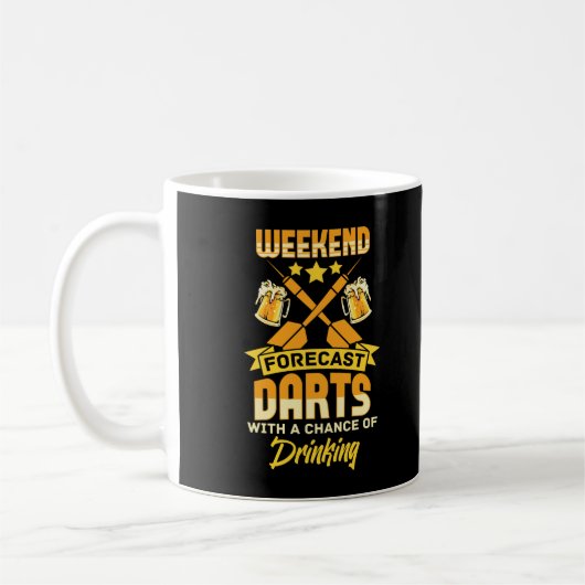 Mug Dessins Weekend Bière Boire Joueur Dart (Gauche)