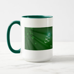 Mug Destin d'amour de paix d'art de motif de vert de