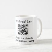 Mug Détail d'entreprise de code q r de fruit d'ananas (Devant droit)