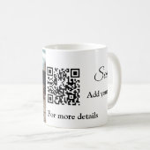 Mug Détails simples du nom de l'animal code QR ajouter (Devant droit)