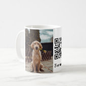 Mug Détails simples du nom de l'animal code QR ajouter (Devant gauche)
