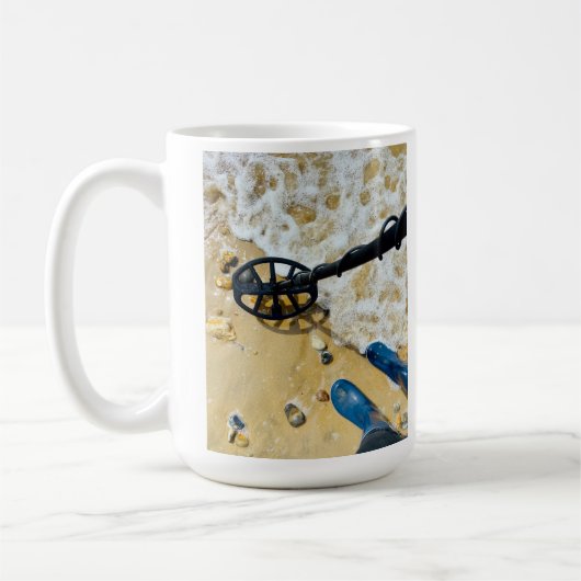 Mug Détection de métal de plage - Cadeau amusant (Gauche)