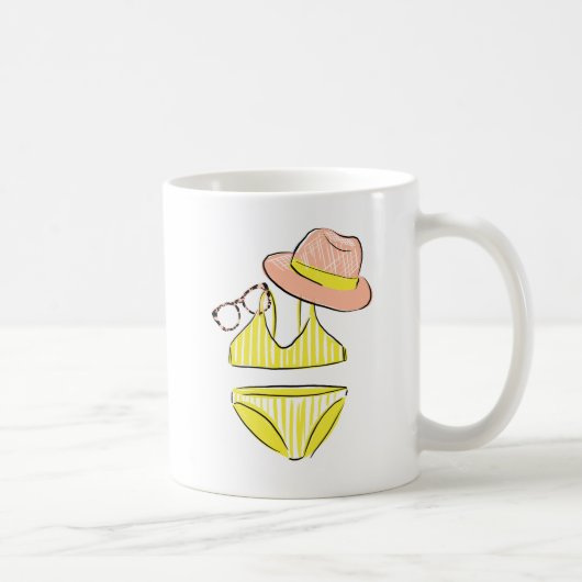 Mug Détendez-vous au soleil - maillot de bain jaune (Droite)