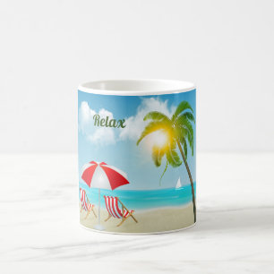 Mug Détendez-vous sur les transats tropicaux