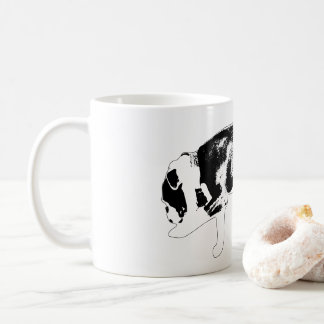 Mug Determined Bulldog Walk Black and White Artwork