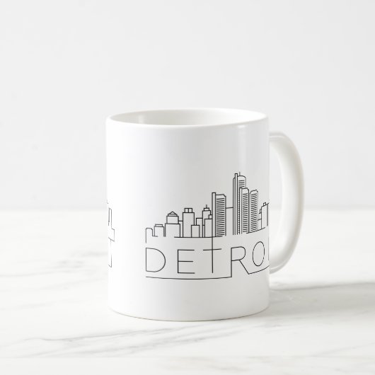 Mug Detroit a stylisé l'horizon (Devant droit)
