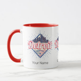 Mug Detroit Michigan États-Unis Skyline Vintage USA