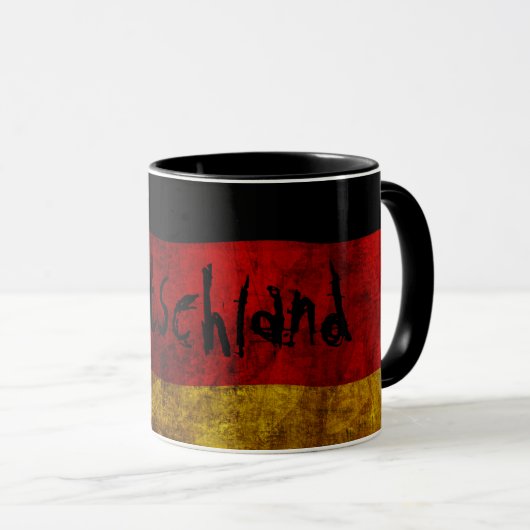 Mug Deutsch Flagge - Vintage... (Devant droit)