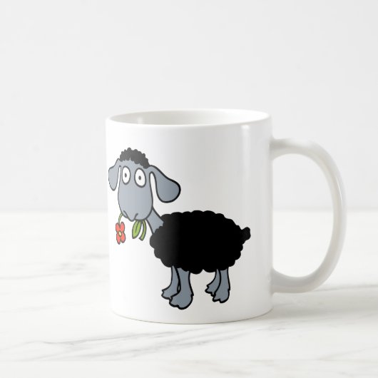 Mug Deux agneaux mignons avec des fleurs rouges Mouton (Droite)