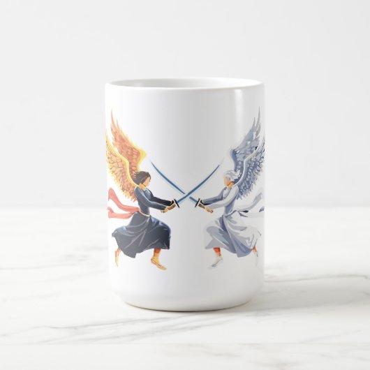 Mug Deux anges avec une grande épée avec des ailes ouv (Centre)