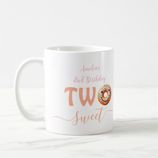 Mug Deux beignets sucrés 2e fête d'anniversaire (Gauche)