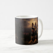 Mug Deux bergers allemands à Dusk (Devant droit)