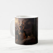 Mug Deux bergers allemands à Dusk (Devant gauche)