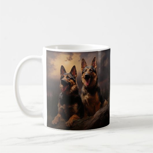 Mug Deux bergers allemands à Dusk (Gauche)