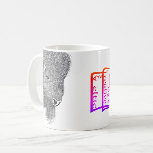 Mug Deux bisons avec un logo créatif (Devant gauche)
