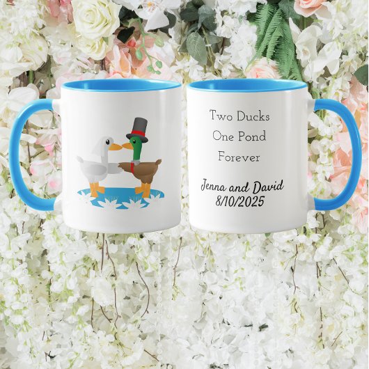Mug Deux canards, un étang, pour toujours