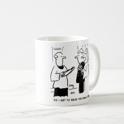 Mug Deux Caricatures À Thème Mariage. (Devant droit)